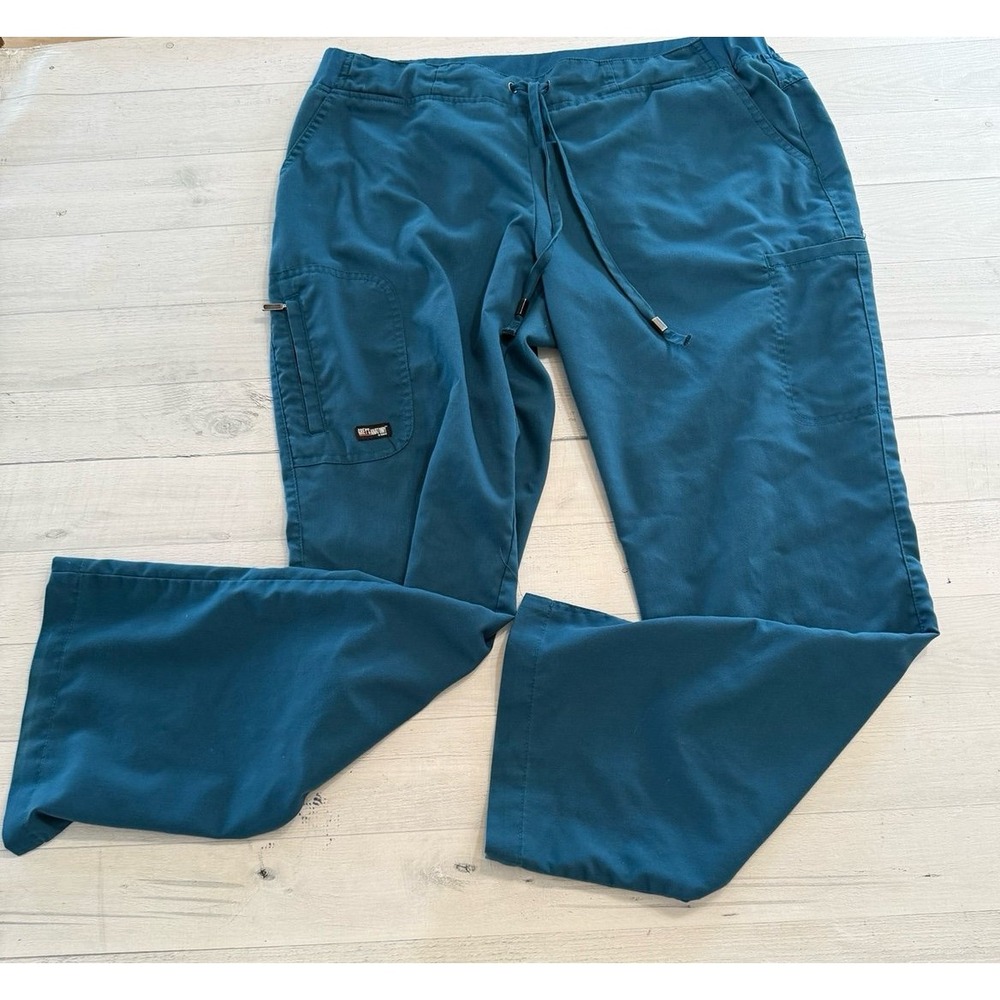Grey's Anatomy women's teal blue scrub pants petite large
